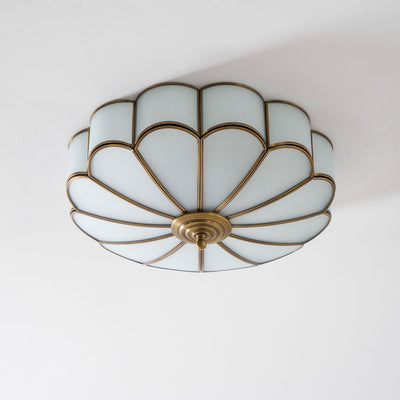 Delacourt Flower Shape Glass Flush Mount Ceiling Light
