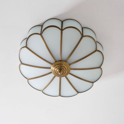 Delacourt Flower Shape Glass Flush Mount Ceiling Light