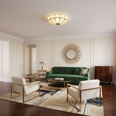 Delacourt Flower Shape Glass Flush Mount Ceiling Light