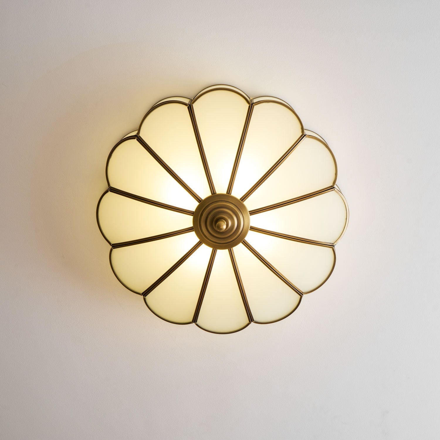 Delacourt Flower Shape Glass Flush Mount Ceiling Light