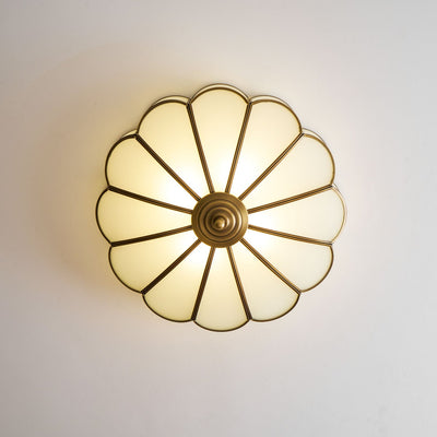 Delacourt Flower Shape Glass Flush Mount Ceiling Light