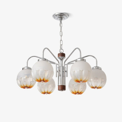 Ulliria Nordic Art Flower Walnut Glass Chandelier