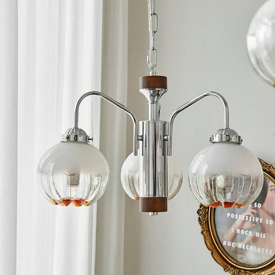 Ulliria Nordic Art Flower Walnut Glass Chandelier