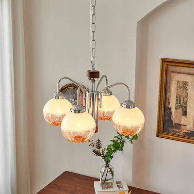 Ulliria Nordic Art Flower Walnut Glass Chandelier