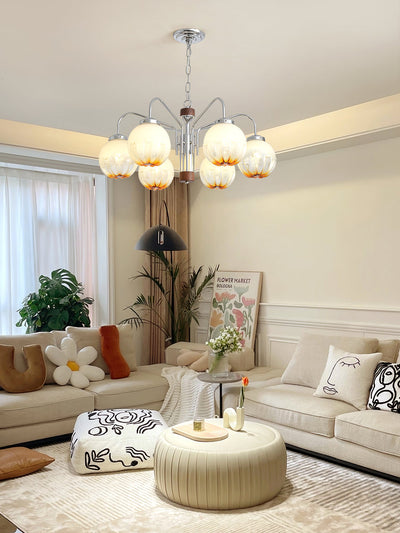 Ulliria Nordic Art Flower Walnut Glass Chandelier