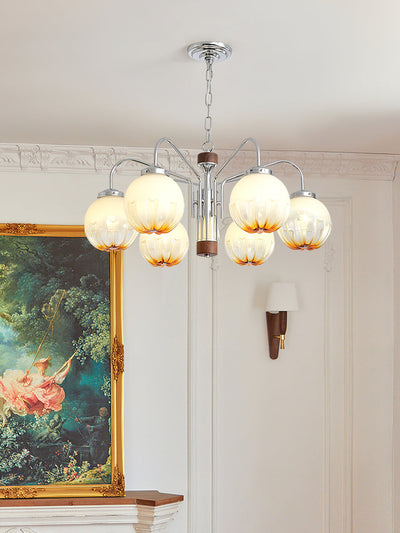 Ulliria Nordic Art Flower Walnut Glass Chandelier