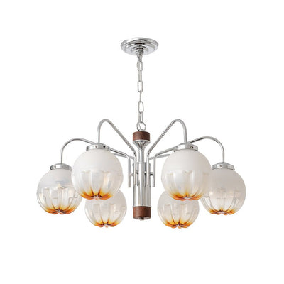Ulliria Nordic Art Flower Walnut Glass Chandelier