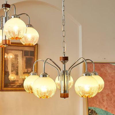 Ulliria Nordic Art Flower Walnut Glass Chandelier