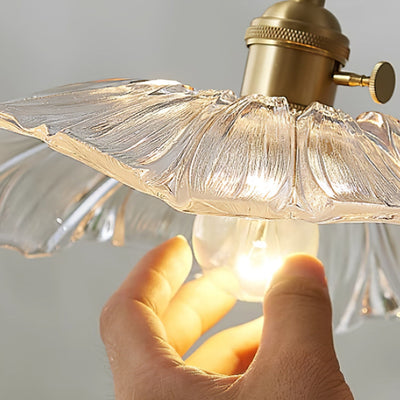 Aria Flower Glass Hanging Pendant Light Hardwire / Plug