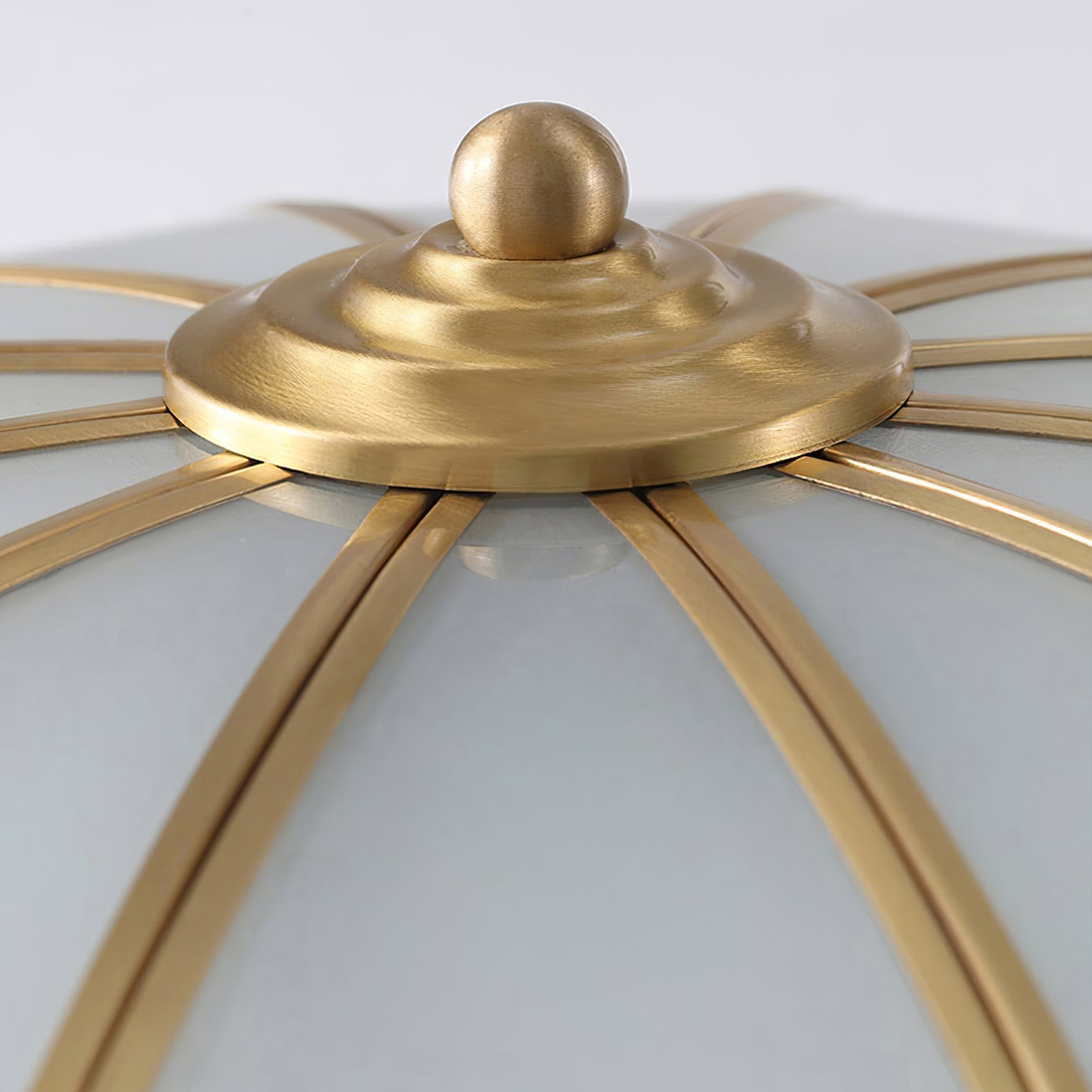 Viraean Modern Minimalist Flower Shape Brass Glass Ceiling Lamp - Neutral Decor