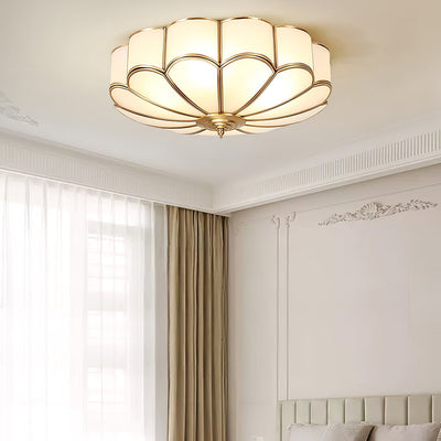 Delacourt Flower Shape Glass Flush Mount Ceiling Light