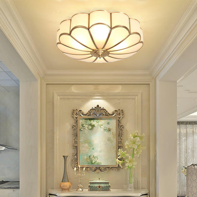 Delacourt Flower Shape Glass Flush Mount Ceiling Light