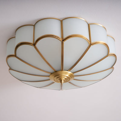 Delacourt Flower Shape Glass Flush Mount Ceiling Light