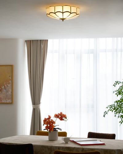 Delacourt Flower Shape Glass Flush Mount Ceiling Light