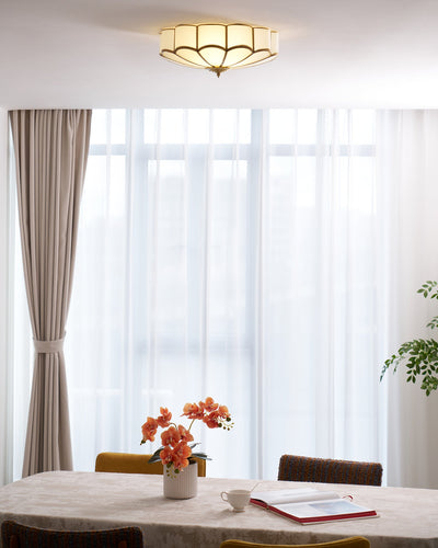 Delacourt Flower Shape Glass Flush Mount Ceiling Light