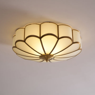 Delacourt Flower Shape Glass Flush Mount Ceiling Light