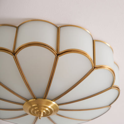 Delacourt Flower Shape Glass Flush Mount Ceiling Light