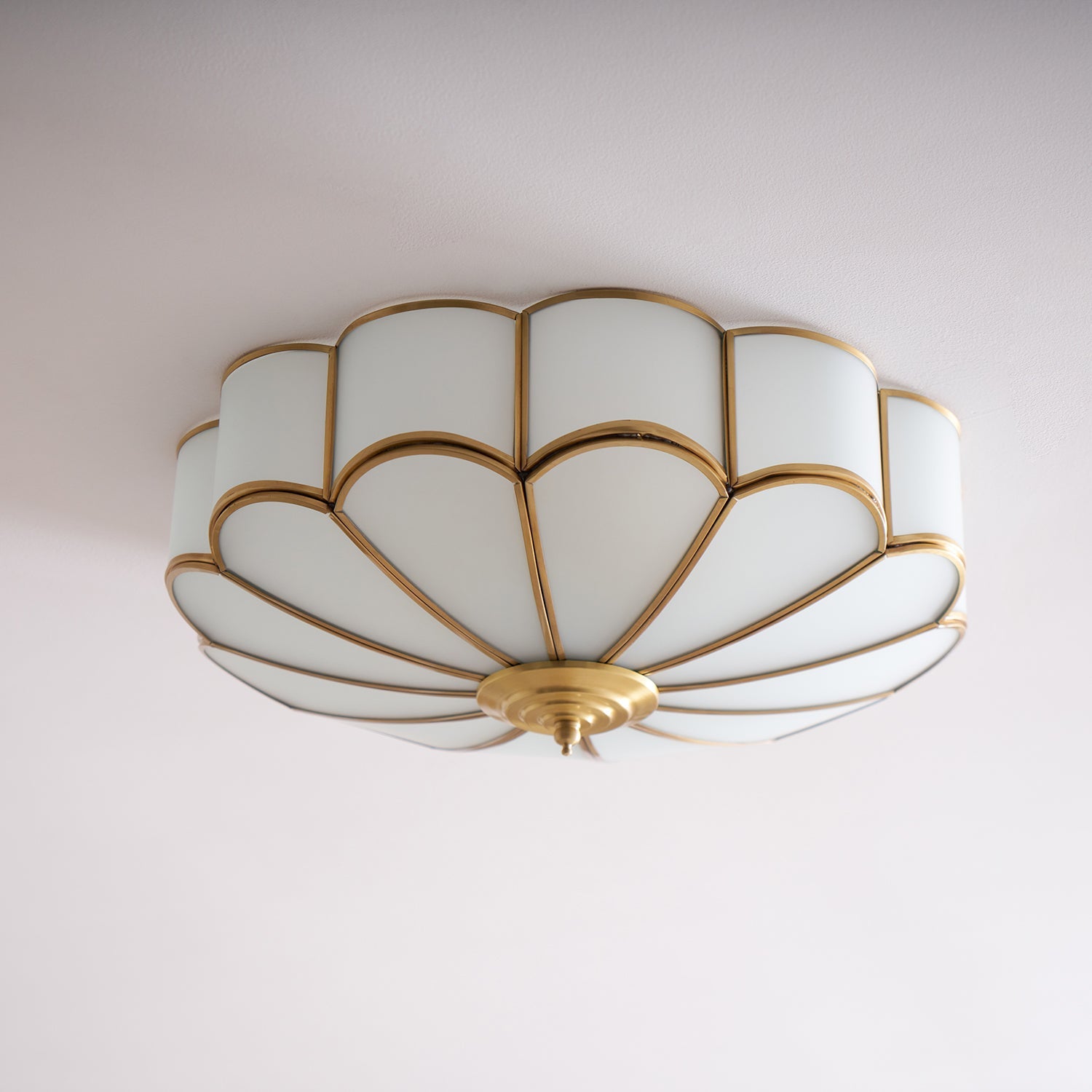 Delacourt Flower Shape Glass Flush Mount Ceiling Light