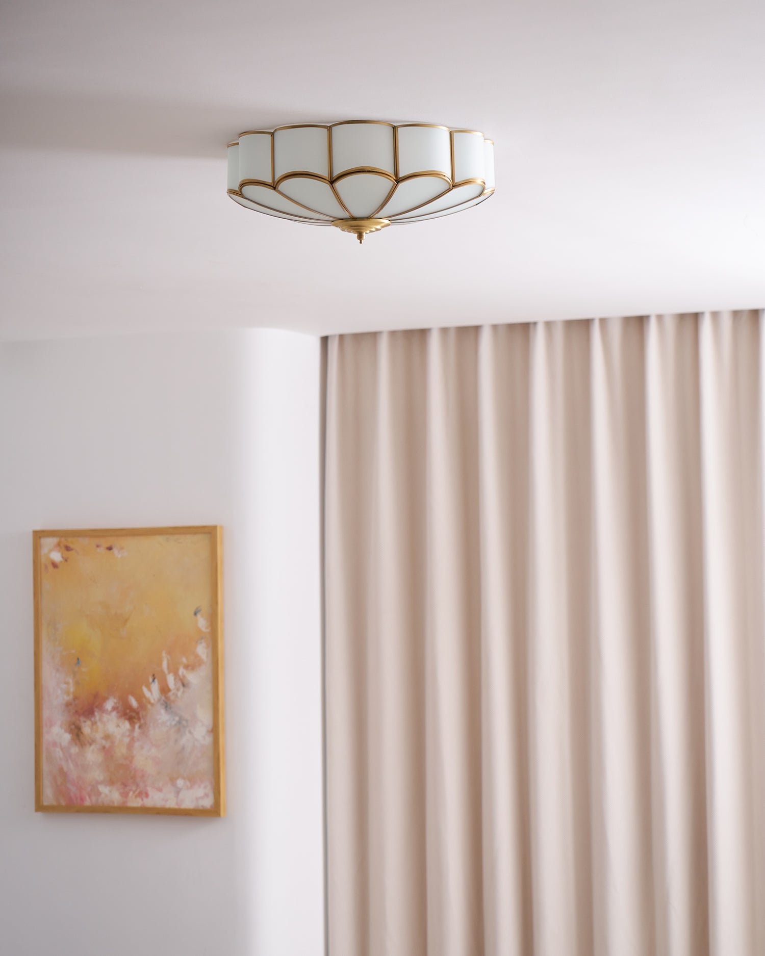 Delacourt Flower Shape Glass Flush Mount Ceiling Light
