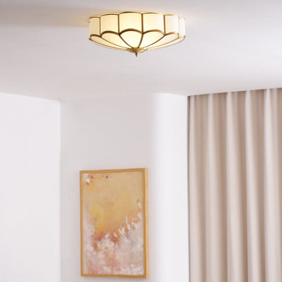 Delacourt Flower Shape Glass Flush Mount Ceiling Light