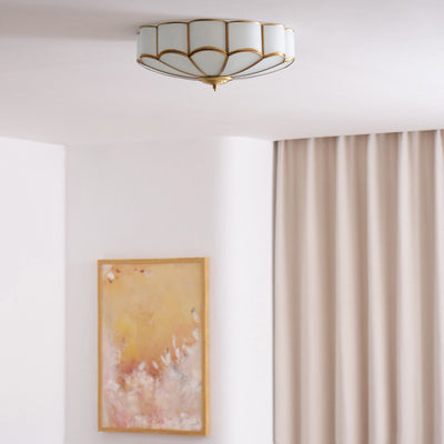 Delacourt Flower Shape Glass Flush Mount Ceiling Light