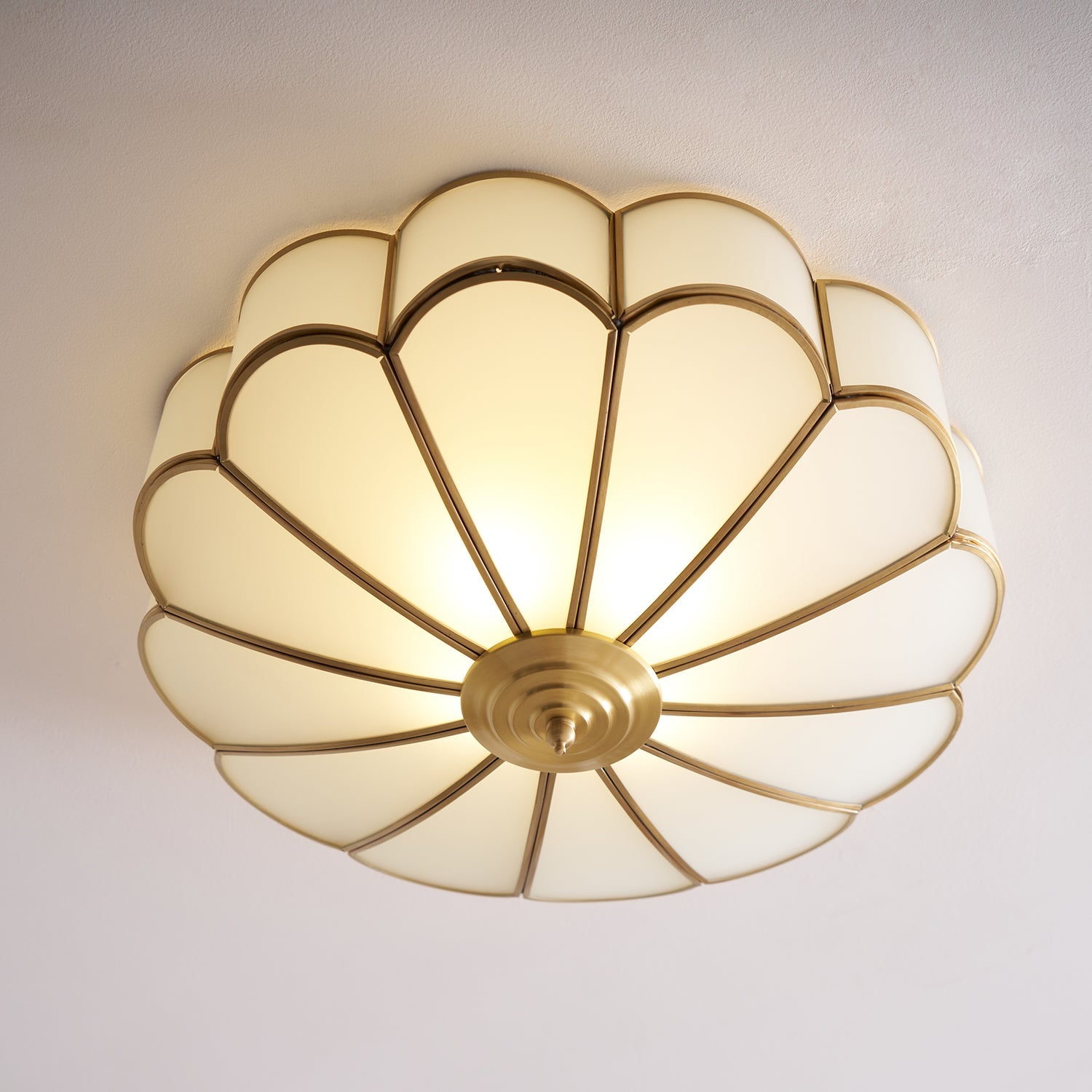 Delacourt Flower Shape Glass Flush Mount Ceiling Light