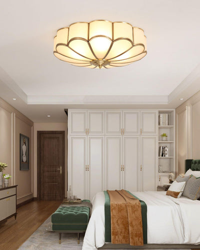 Delacourt Flower Shape Glass Flush Mount Ceiling Light