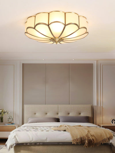 Delacourt Flower Shape Glass Flush Mount Ceiling Light
