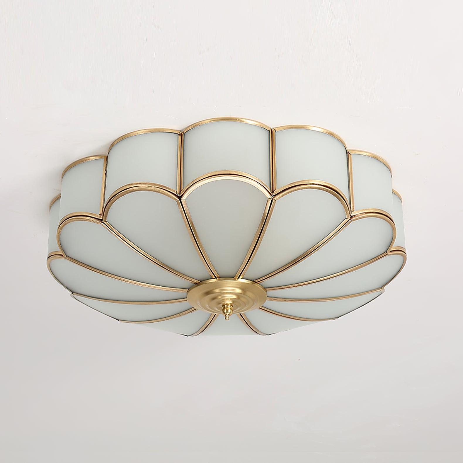 Delacourt Flower Shape Glass Flush Mount Ceiling Light