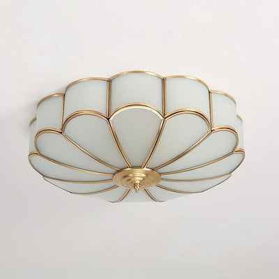 Delacourt Flower Shape Glass Flush Mount Ceiling Light