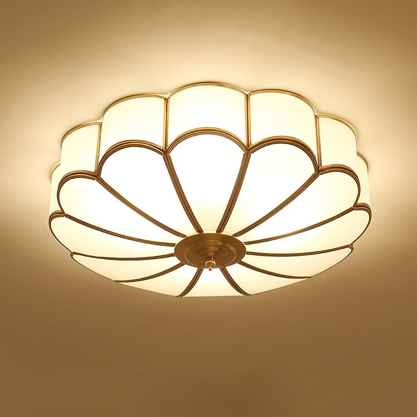Delacourt Flower Shape Glass Flush Mount Ceiling Light