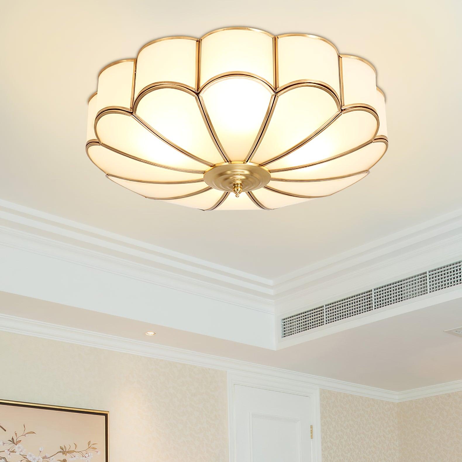 Delacourt Flower Shape Glass Flush Mount Ceiling Light