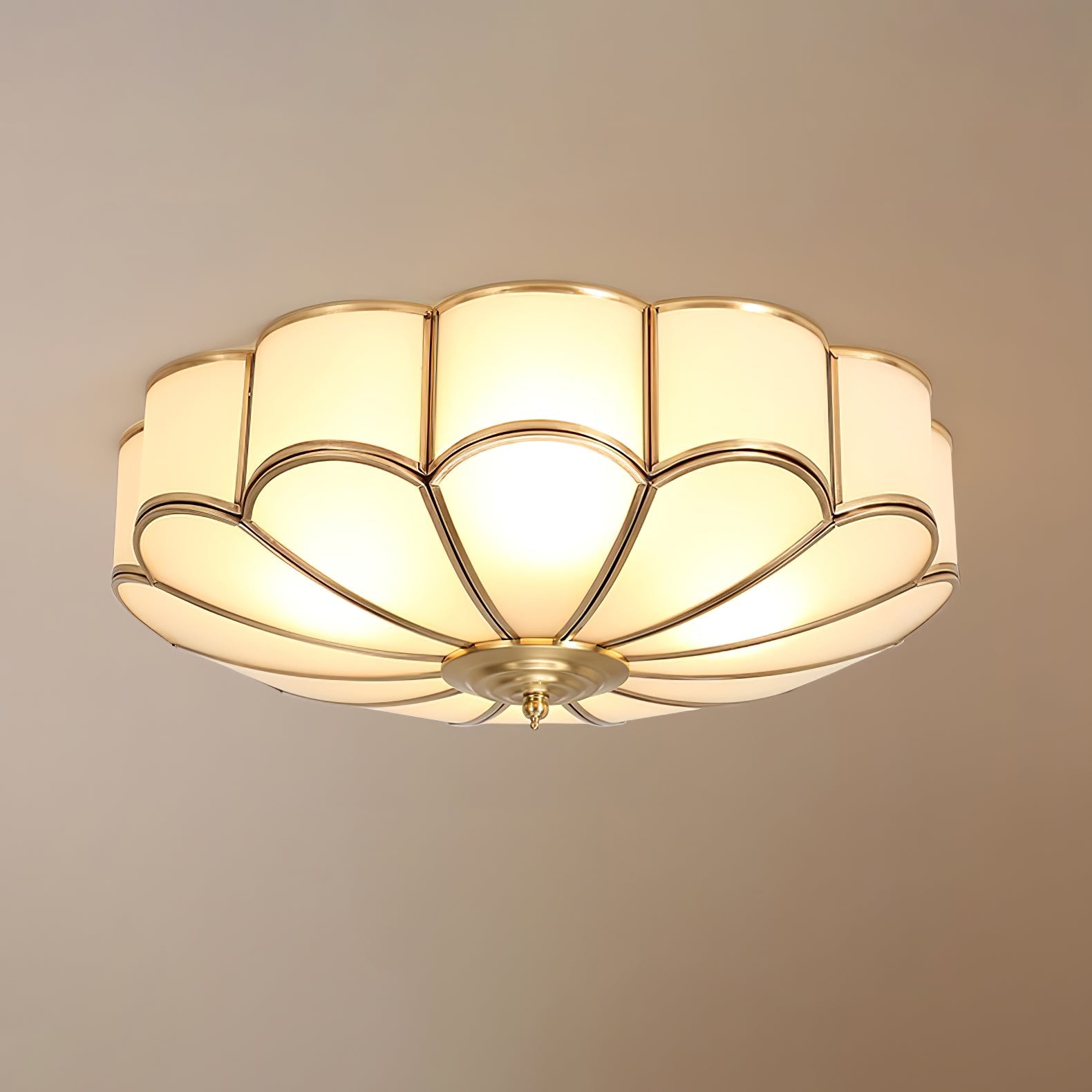 Delacourt Flower Shape Glass Flush Mount Ceiling Light