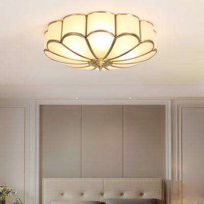 Delacourt Flower Shape Glass Flush Mount Ceiling Light