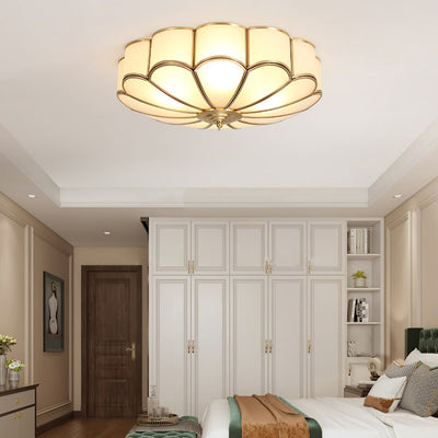 Delacourt Flower Shape Glass Flush Mount Ceiling Light