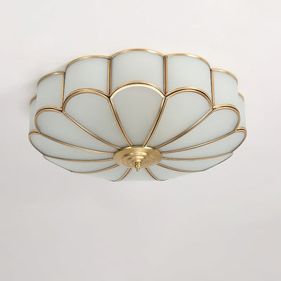 Delacourt Flower Shape Glass Flush Mount Ceiling Light