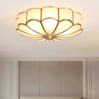 Delacourt Flower Shape Glass Flush Mount Ceiling Light