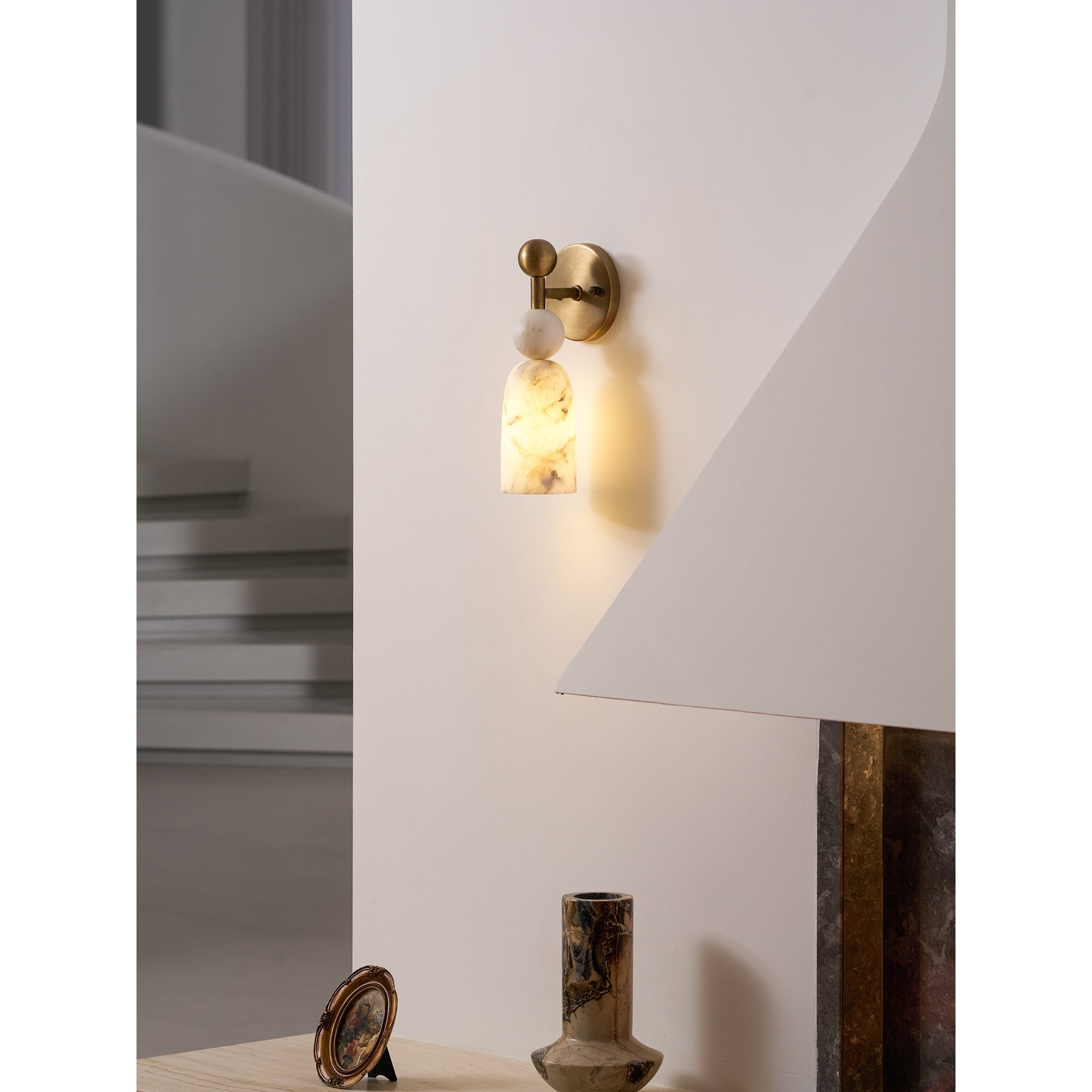 Dovergrove Alabaster Indoor Wall Light