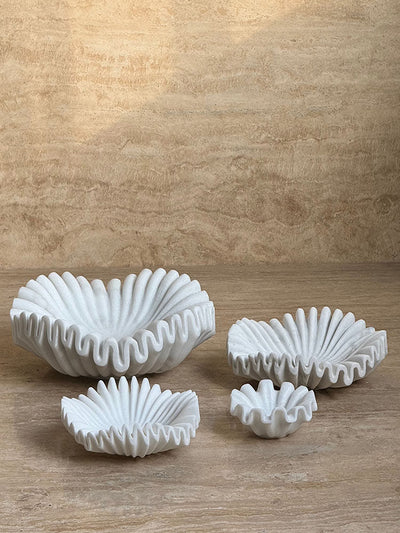 Flute Fold Stone Vessel Storage Tray
