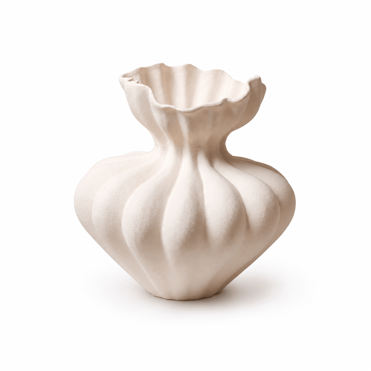 Fluted Bloom Ceramic Vase