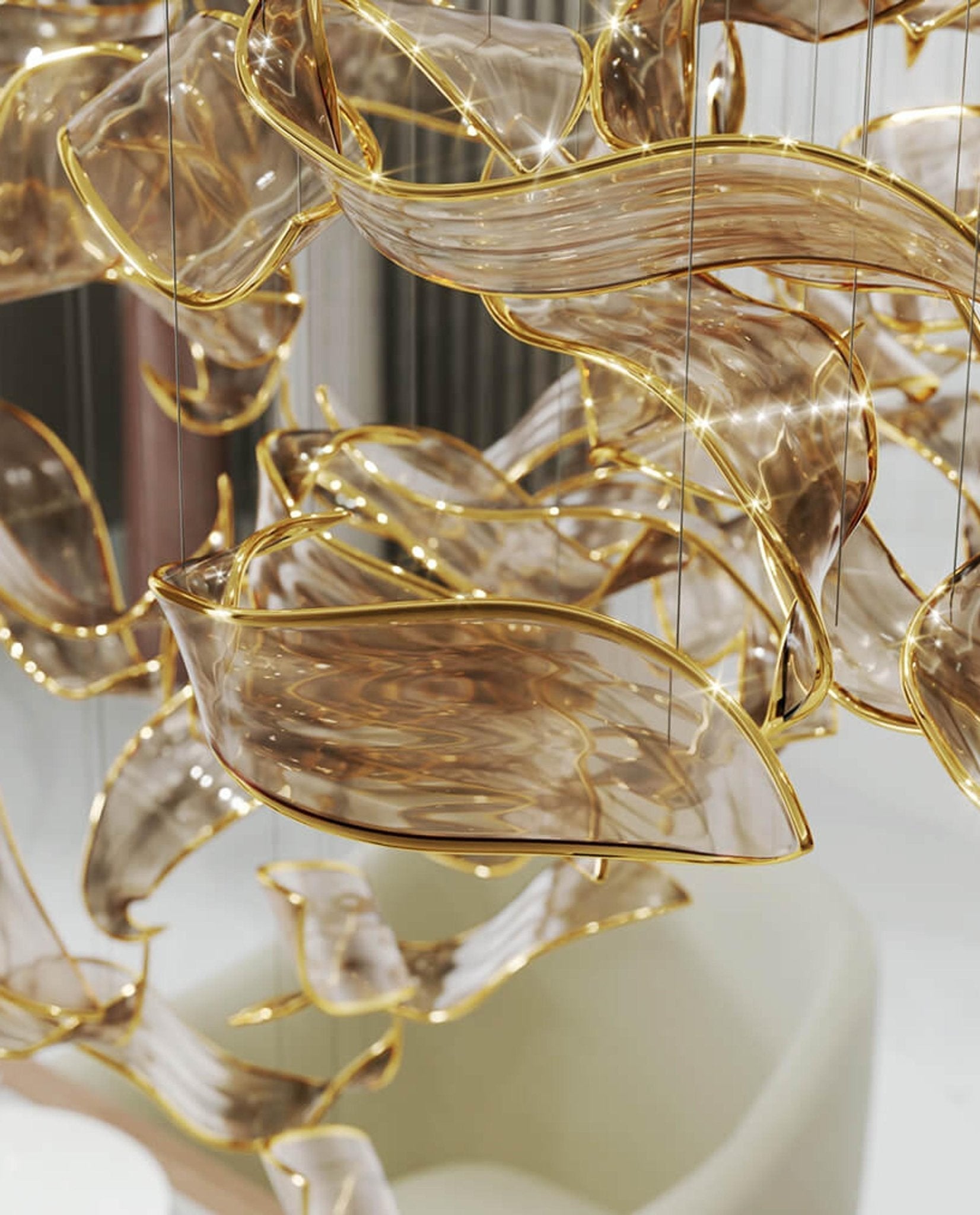 Velelora Chandelier Cascading Leaf Luxe