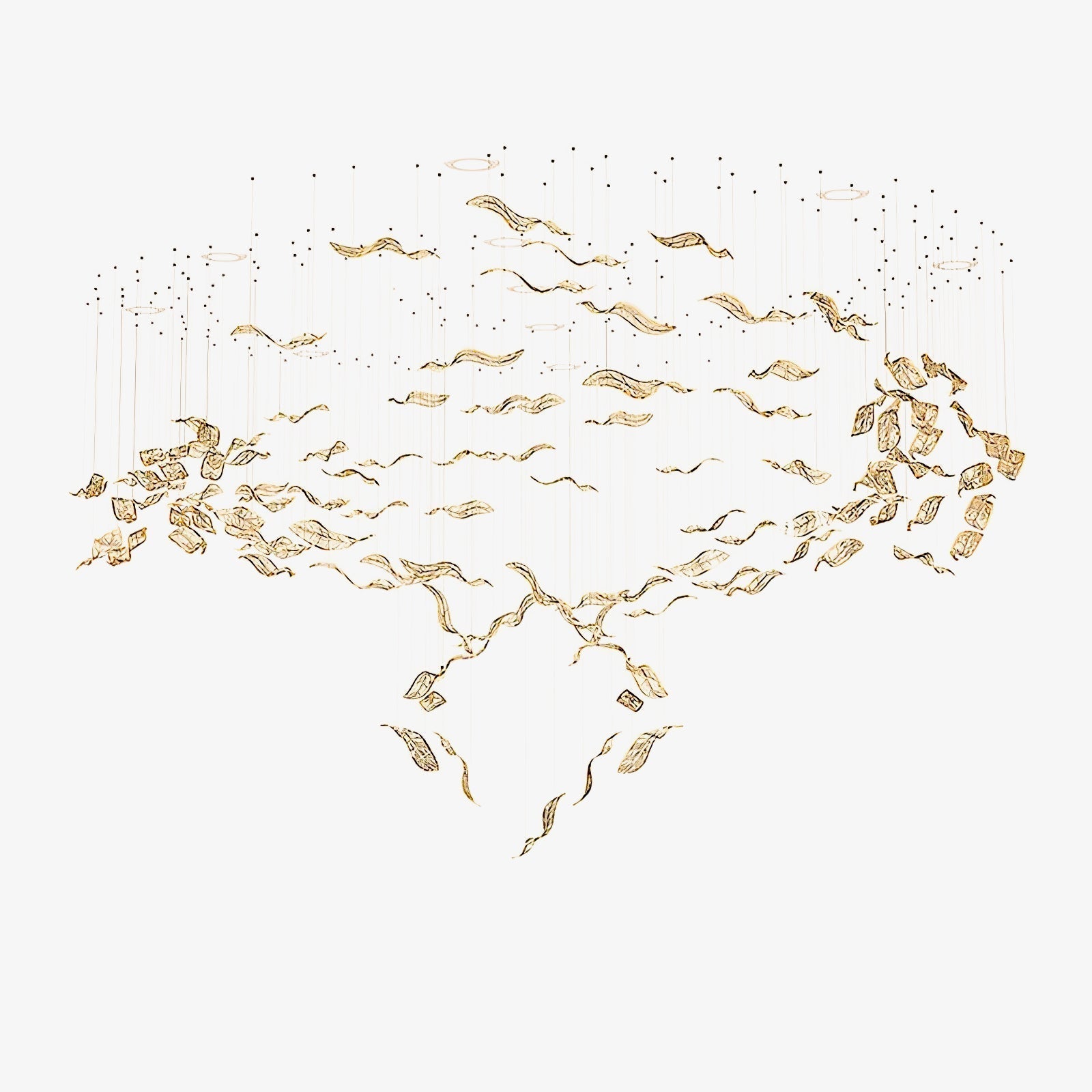 Velelora Chandelier Cascading Leaf Luxe