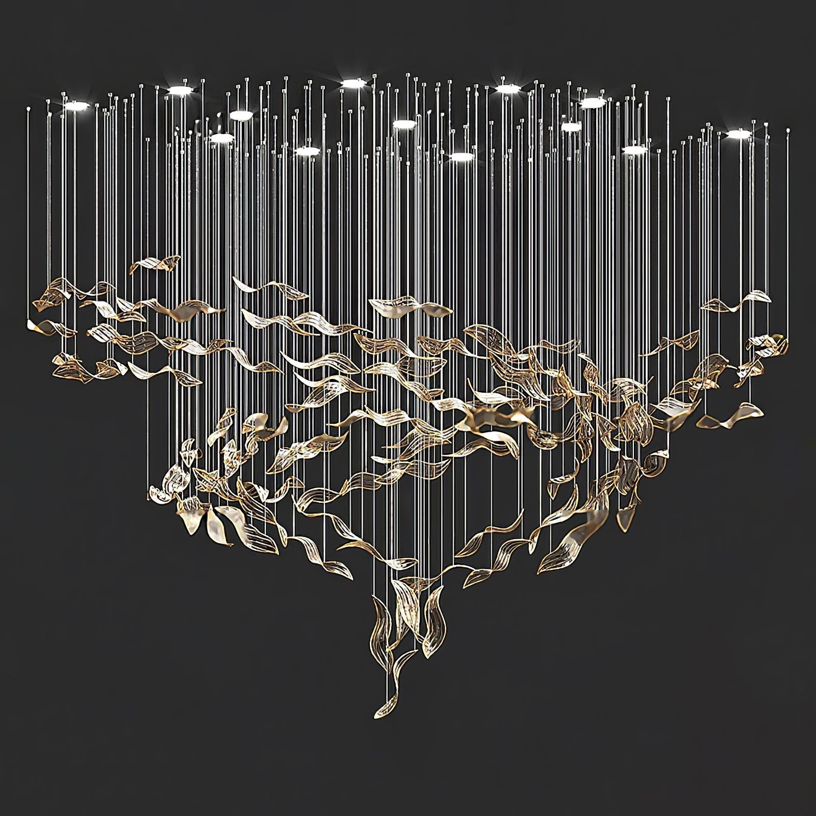 Velelora Chandelier Cascading Leaf Luxe