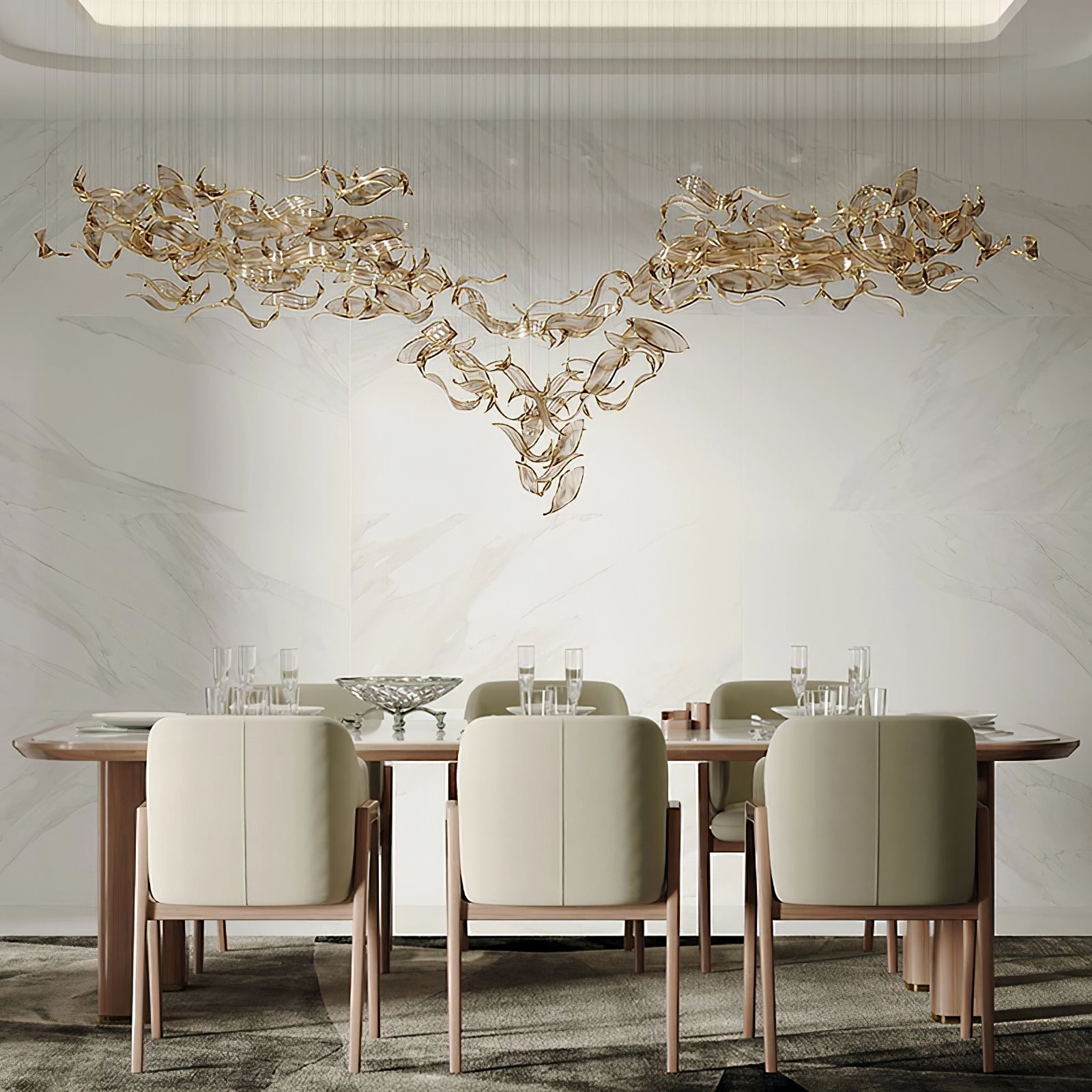 Velelora Chandelier Cascading Leaf Luxe