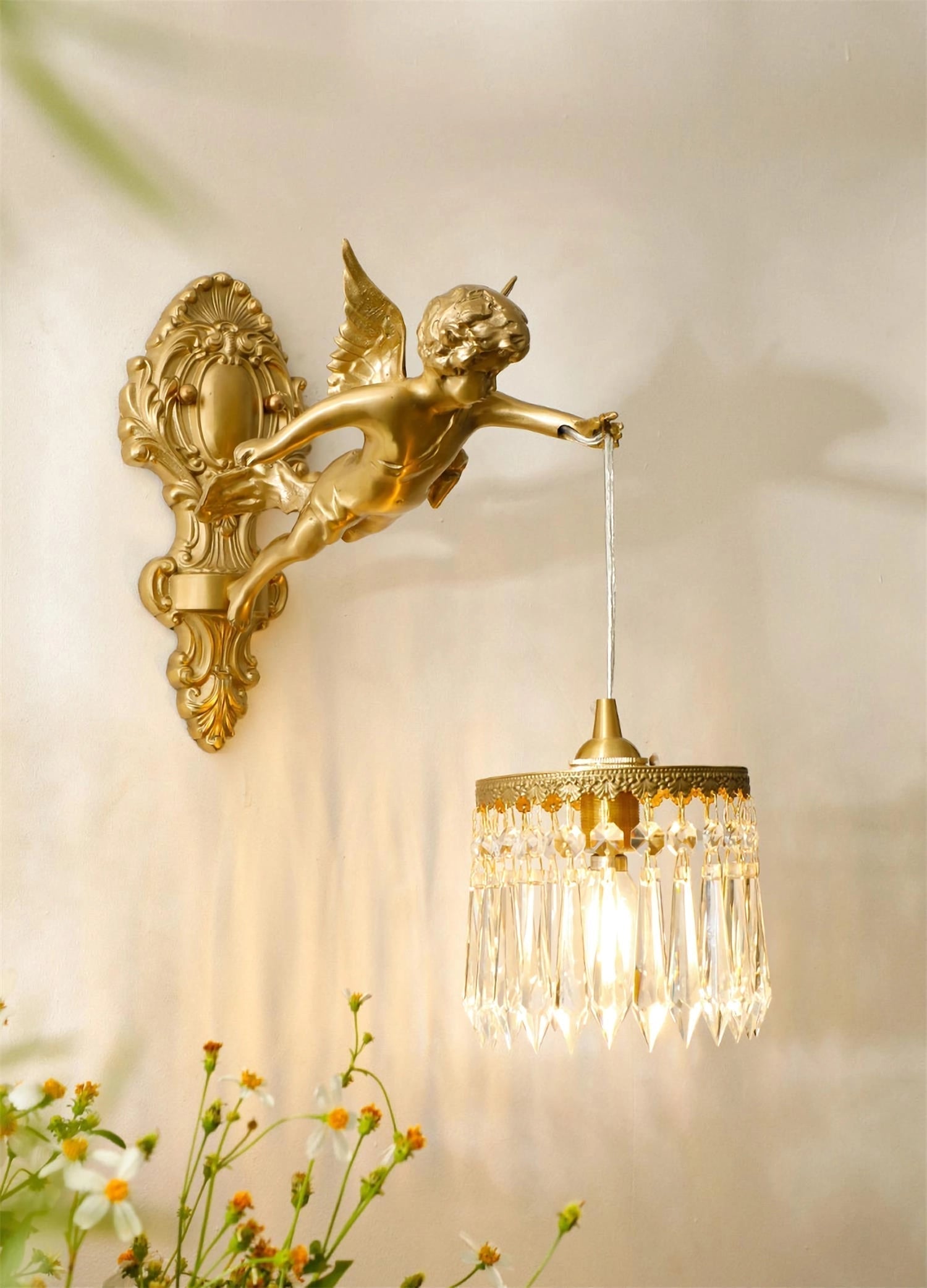 Bex Flying Angel Glass Wall Light