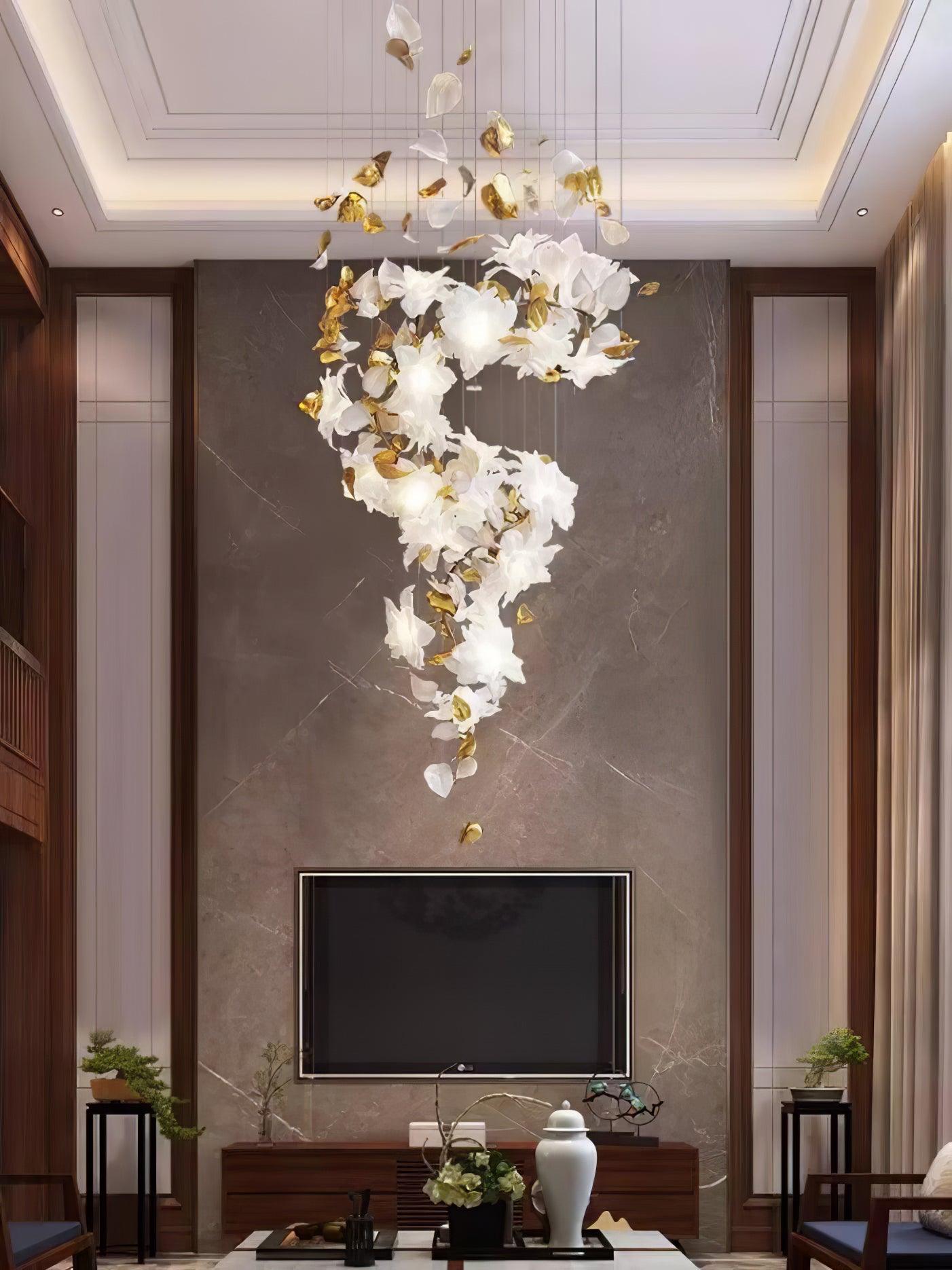 Araeos Flying Flowers Fluttering Brass Chandelier - Neutral Decor