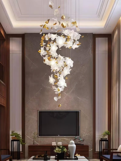 Araeos Flying Flowers Fluttering Brass Chandelier - Neutral Decor