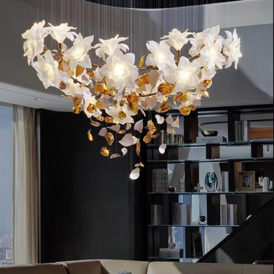 Araeos Flying Flowers Fluttering Brass Chandelier - Neutral Decor