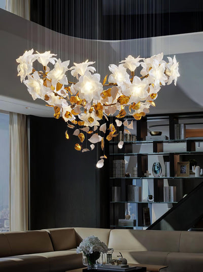 Araeos Flying Flowers Fluttering Brass Chandelier - Neutral Decor