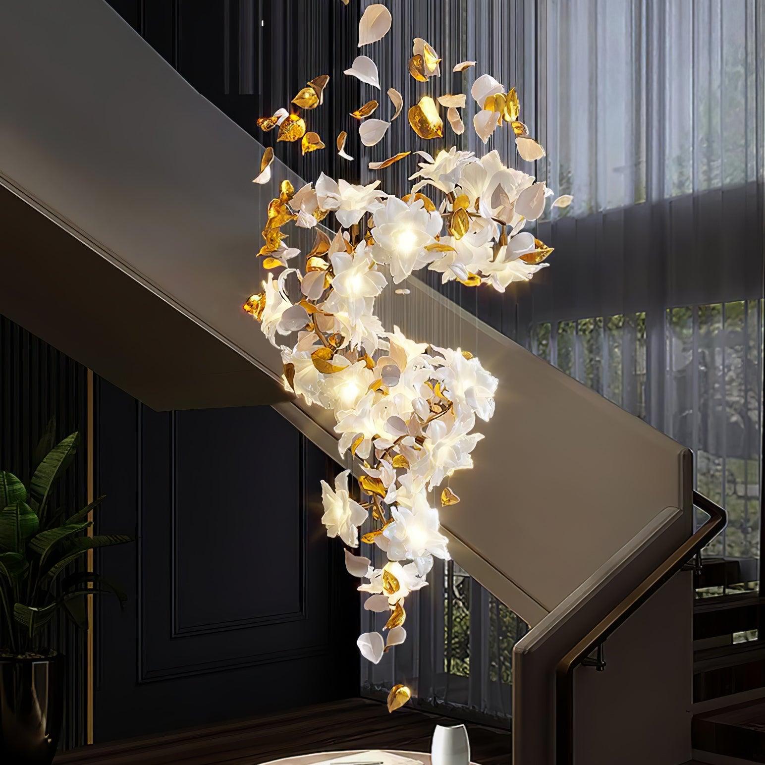 Araeos Flying Flowers Fluttering Brass Chandelier - Neutral Decor